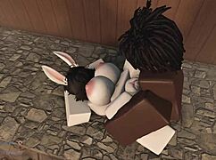 Young bunny is very athletic and loves to bounce on big cock