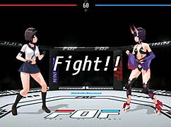Cute ladies engage in sex fights in the new 2024 ryona hentai game