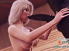 Pamela dominates huge cock in steamy sauna scene