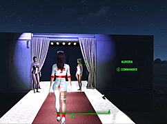 fallout 4 fashion inspired by cyberpunk 2077 in anime style