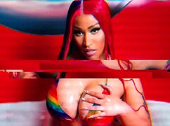 Nicki Minaj, Wow! Ebony Milf with Big Tits Masturbates in Sexy Nude Display