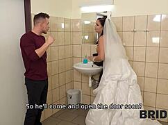 Bride4K Cheating Bride Locked in WC with Stranger at Wedding