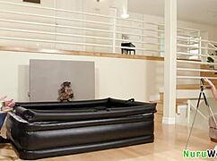 i messed up filmin my big tit brunette nuru massage with wet pussy on webcam