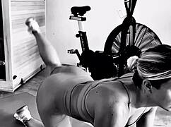 Madi's ass gets a workout from a creeper at the gym