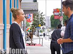 girlfriend passionately kisses friend outdoors, grabbing tits and ass