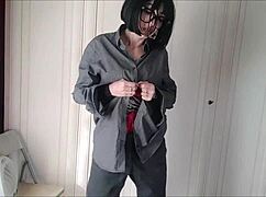 Chantal's sexy Halloween video - clad in a leather trench and no pants