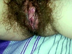 Hairy pussy close up masturbation with big clit stimulation