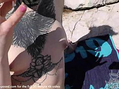 Risky Public Lesbian Pussy Licking on Vacation in the Open Air