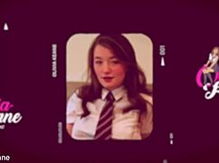 student gets a wild spanking from her classmate at a college party.