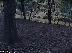 halloween samara shows up at home and takes two black cocks