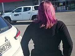 kiwi milf subtly getting fucked in store changing room