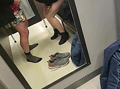 kiwi milf subtly getting fucked in store changing room