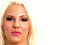 Muscled man's big dick makes blonde's big tits bounce