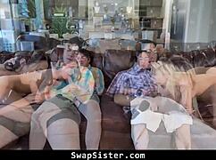 Stepbrothers and stepsister engage in taboo foursome activities