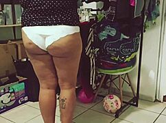 Curvy mexican bbw cleans the room