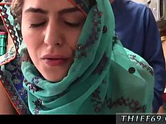 Yo, this hijab-wearing arab teen got caught stealing by police woman!