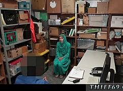 Yo, this hijab-wearing arab teen got caught stealing by police woman!