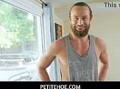 Oh wow, lily glee the petite pornstar can't resist her fitness instructor's huge cock!