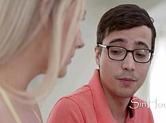 Piano tutor seduces with big boobs.