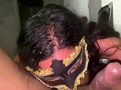 A latina woman in lingerie shares a homemade story with her neighbor at dawn