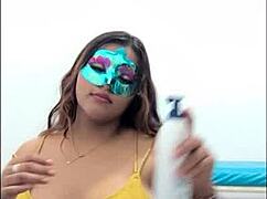 黑发女学生考前揉巨奶