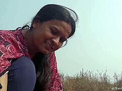 Young Indian housewife gets naughty in the jungle