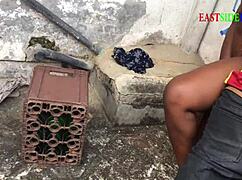 Threesome With Ebony Chubby Girlfriend And Monster Cock