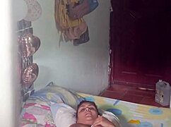 I see my neighbor through the window and she invites me over.