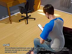 Nerdy teen 18+ with glasses rides cowgirl outdoors in Ripples Part 18