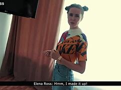继妹Elena Ross激烈健身房车狂野