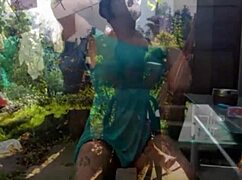 Beautiful brunette Klaudiaambergirl in hot solo performance outdoors