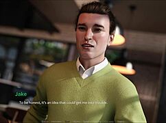 3D visual novel with a curvy girl in a cute outfit