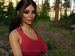 3D visual novel with a sexy outfit and big tits