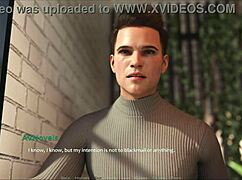 3D visual novel with a curvy girl in a cute outfit