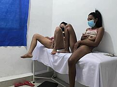 Special Video Horny Mexican Lesbians Touch Each Others Buttocks And Tits In A Doctors Office