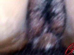 got a wild close-up with hairy creamy pussy and bbc action