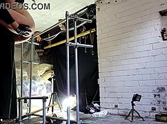 Before and after intense device bondage sessions