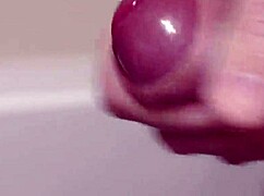 Close up of a Latino man’s cock with slow motion cumming