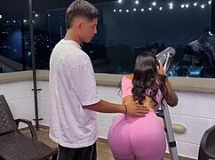 Big tits Latina MILF gets a quickie of cum in mouth