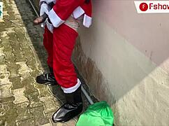 long dick santa claus caught playing before gifting wet pussy! 😲