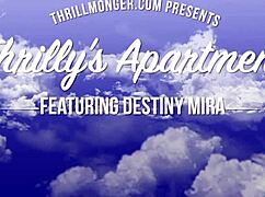 Destiny Mira at Thrilly’s apartment gives an intense rimjob and deepthroats a big black cock.
