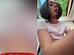 Petite European babe enjoys solo dildo ride and deepthroat