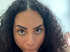 Latina unleashes sloppy deepthroat masturbation and cum on tits in pov quickie
