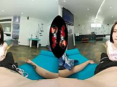 Beautiful Latina gets her big ass spanked with a virtual reality cock