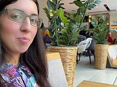 Library Girl Turns Nympho: Loves Sperm on Glasses in Rough Doggystyle.