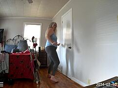 hidden camera catches step mom coming home from shopping, trying on new clothes, and masturbating