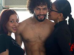 Watch these hot latinas ride and suck the boxing coach to orgasm