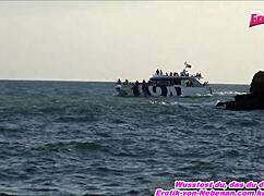 Thin blonde teen gets fucked by monster cock