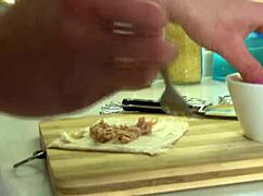 Fucking a sexy blonde in high heels and fishnets over lingerie