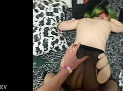 alt girl in stockings gets bent over for rough play